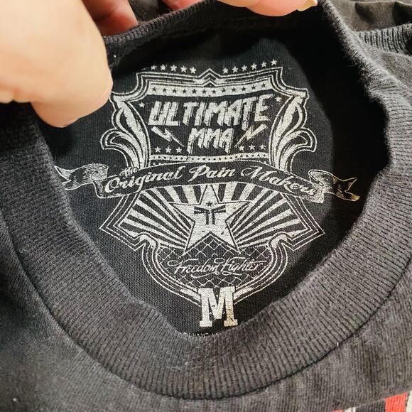 Chief Mayhem Ultimate MMA Fight t shirt Mens Medium Black Skull Graphic Tee - Picture 3 of 7